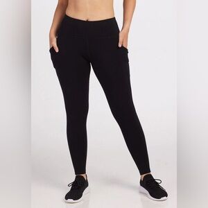 Woolx Black Piper Pocket Leggings sz Medium